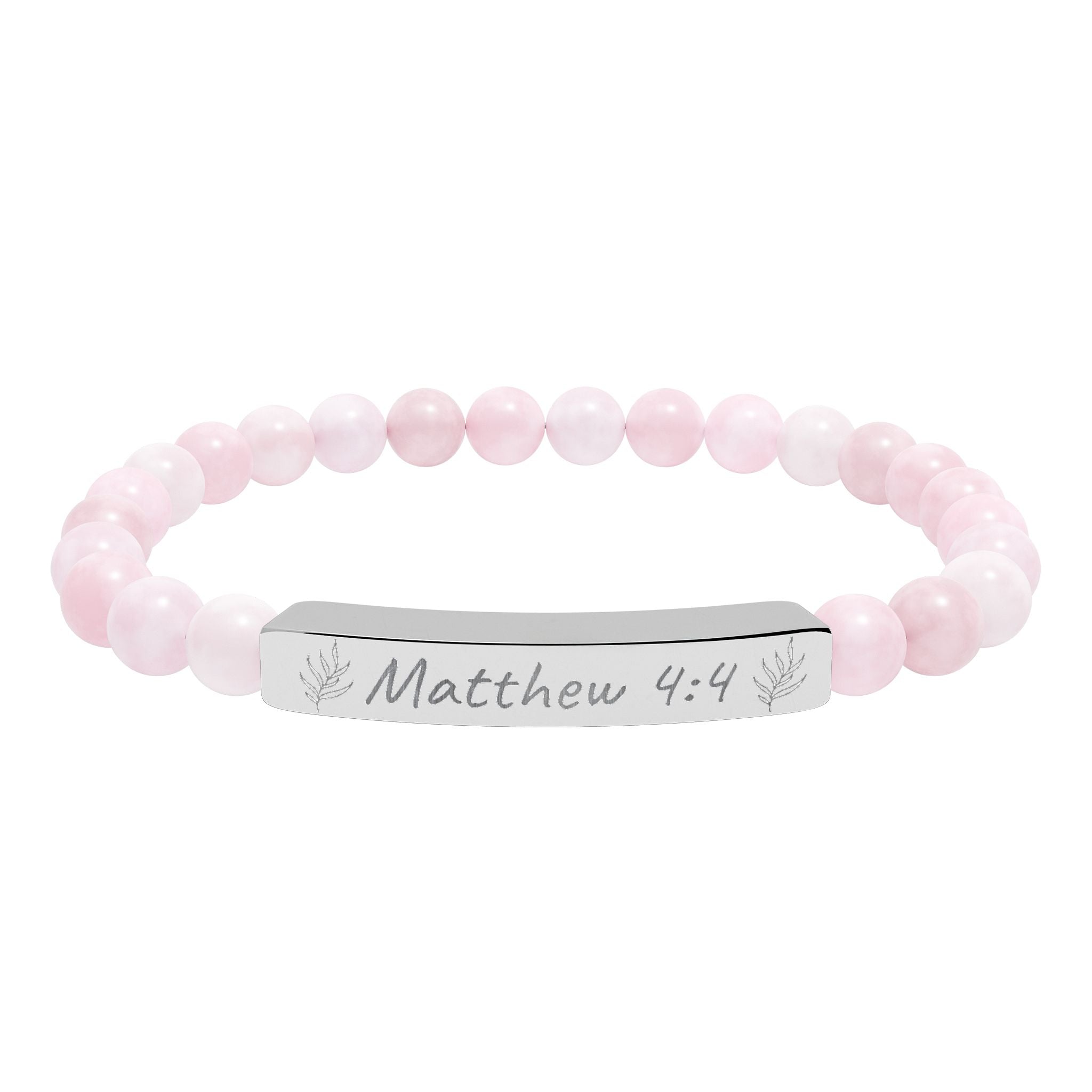 Copy of Engravable Natural Stone Stretch Bar Bracelet — Personalized Beaded Bracelet for Men & Women