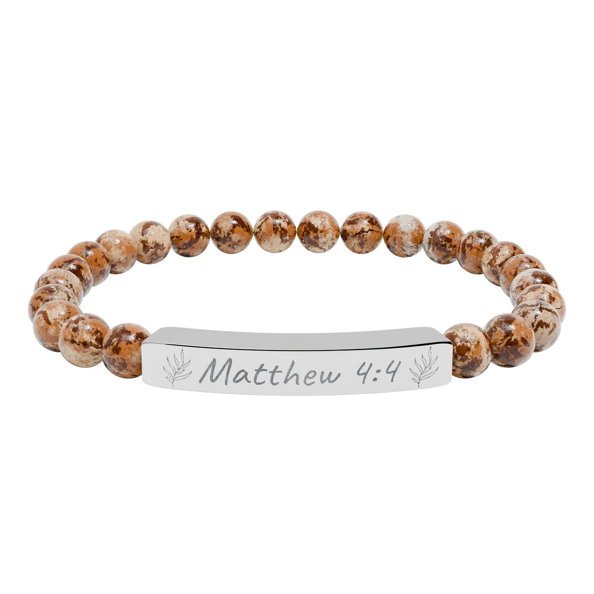 Copy of Engravable Natural Stone Stretch Bar Bracelet — Personalized Beaded Bracelet for Men & Women