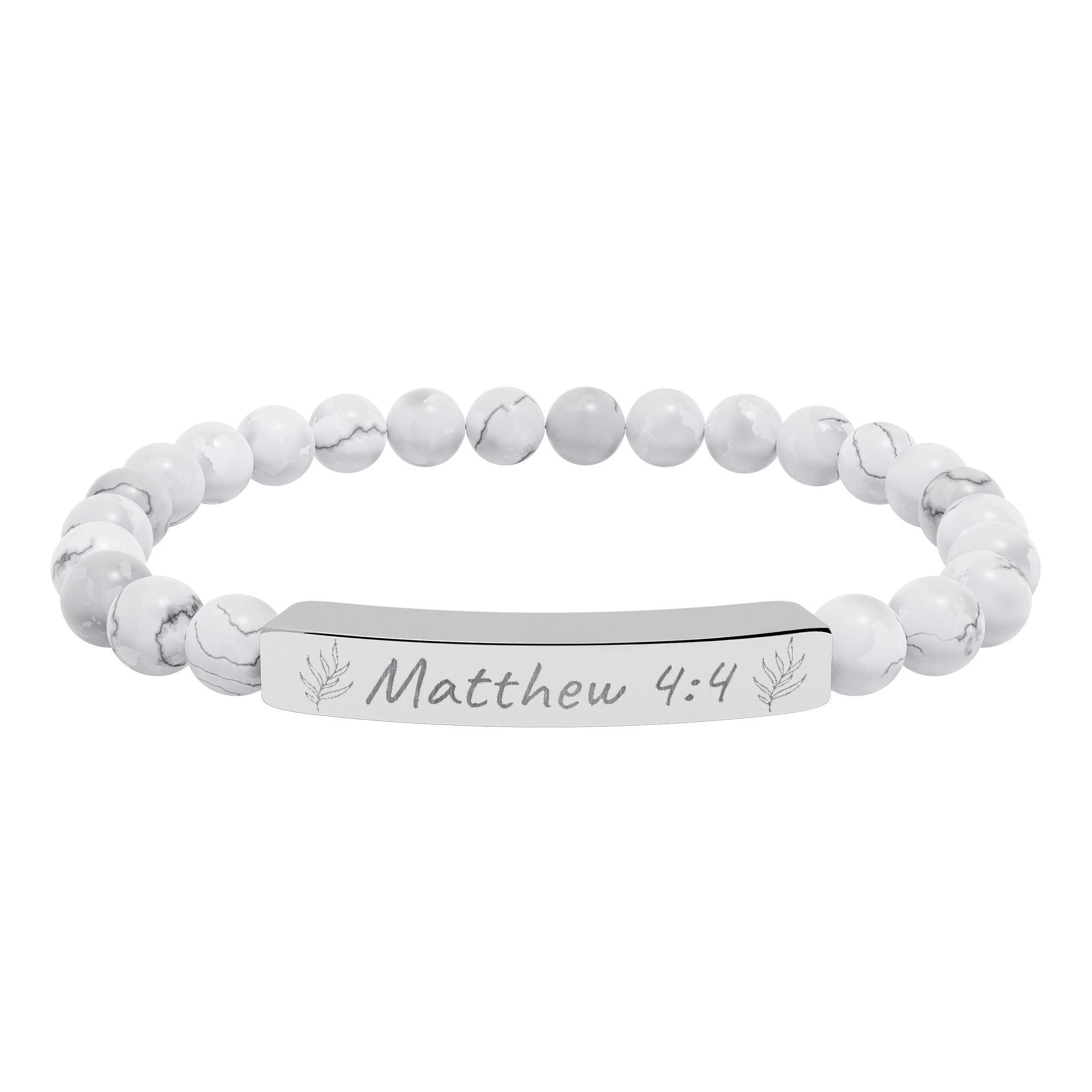 Copy of Engravable Natural Stone Stretch Bar Bracelet — Personalized Beaded Bracelet for Men & Women