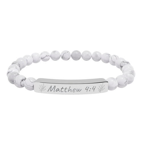 Copy of Engravable Natural Stone Stretch Bar Bracelet — Personalized Beaded Bracelet for Men & Women