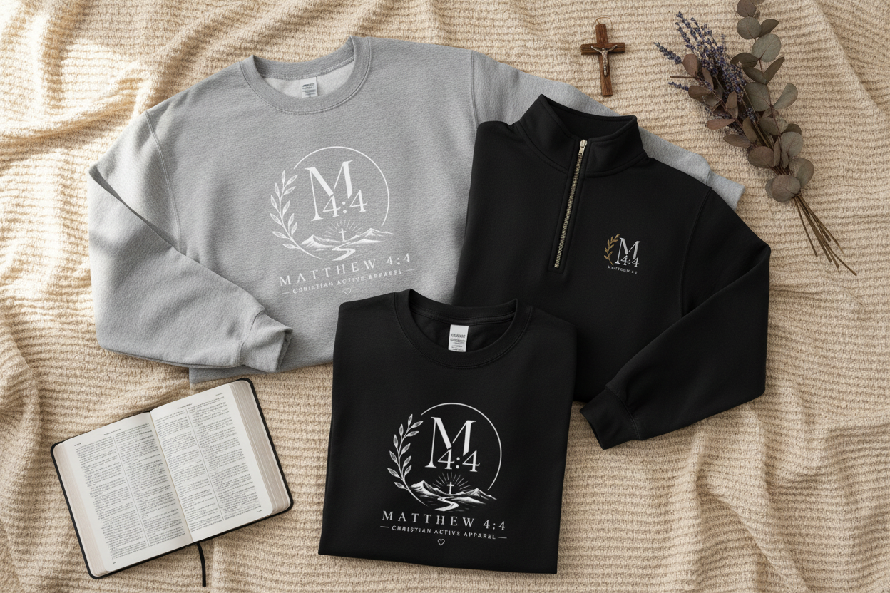 Matthew 4:4 Product Trio Flat Lay